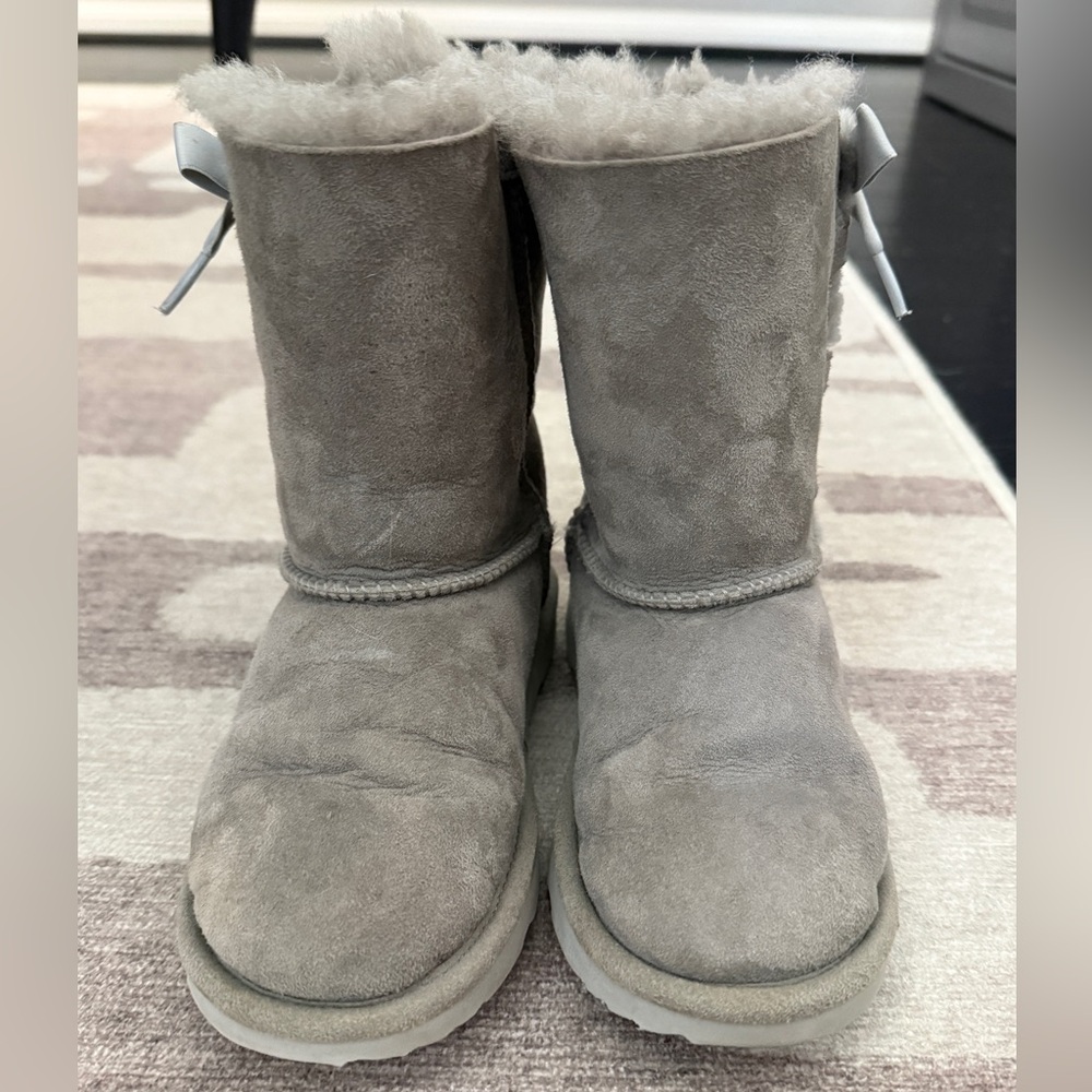 Girls UGG Gray Shearling Boots